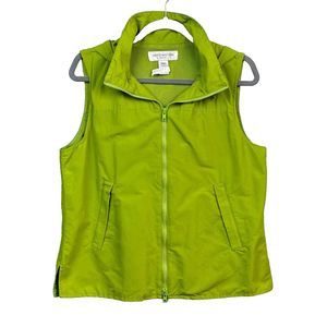 Golf Full Zip Windbreaker Vest Hooded by Jones New York Sport Chartreuse Small